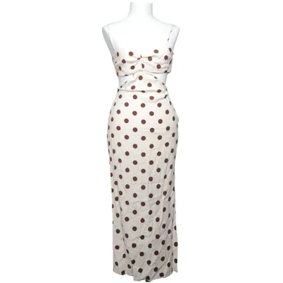 Halterneckklänning (Beige, Brun) från Zara Polyamid, Viskos