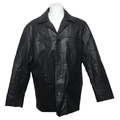 Leren jack (Zwart) van SAKI Leather Leer, Polyester