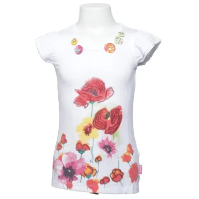 T-shirt (White, Multicolored) from Pampolina Elastane, Viscose
