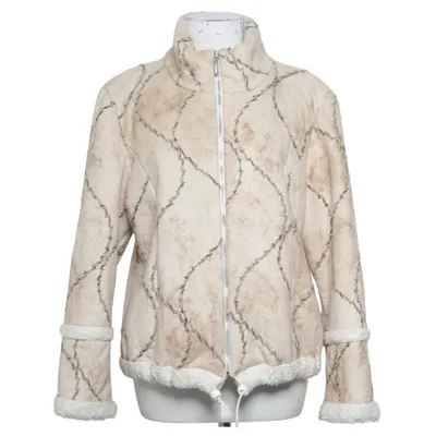 Veste en peau de mouton retournée (Beige, Blanc) de Thing Acrylique, Polyester