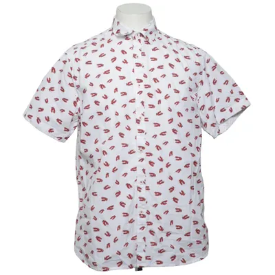 Short sleeve shirt (White, Red) from Denim & Flower Cotton