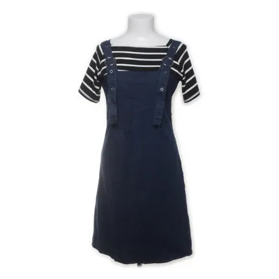Latzkleid (Blau, Schwarz, Weiß) von Qiaobangzhu
