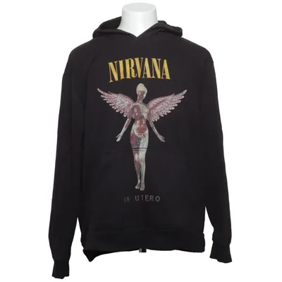Sweat à capuche (Noir) de Nirvana Coton, Polyester