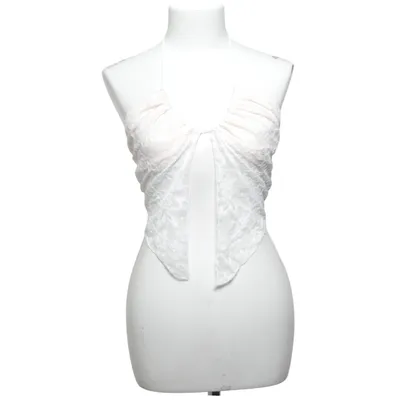 Halterneck top (Hvid, Beige) fra Shein Polyamid