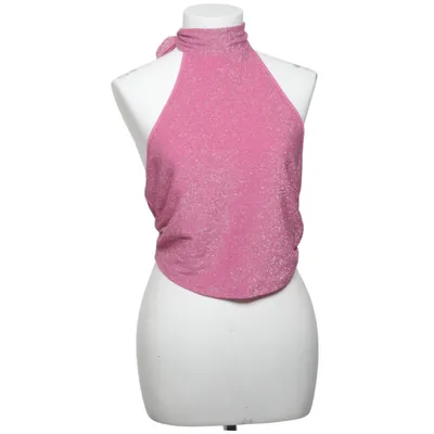 Halternecktopp (Rosa) från Shein Elastan, Metallfiber, Polyester