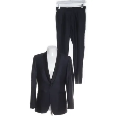 Suit (Blue, Black) from Wilvorst Cupro, Polyester, Wool, Viscose