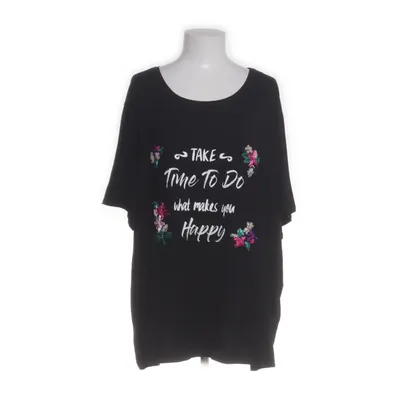 T-shirt (Zwart) van Laura Torelli Viscose, Elastaan