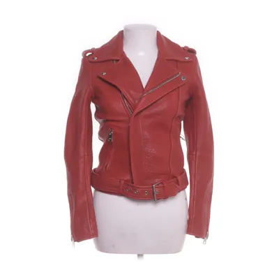 Biker jacket (Red) from Maje Leather, Cotton, Acetate