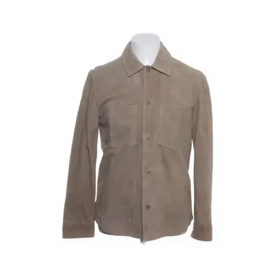 Leather jacket (Beige) from H&M Edition Suede, Viscose