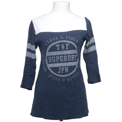 Långärmad t-shirt (Blå, Vit) från Superdry Track & Field Bomull, Polyester, Viskos