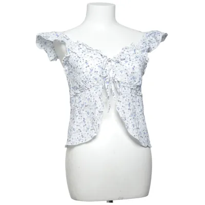 Crop top (Wit, Blauw) van Kirious Katoen