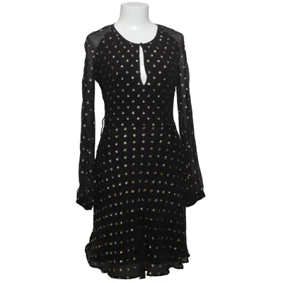 Klänning (Svart, Gul) från Fall Winter Spring Summer Metallfiber, Polyester, Silke