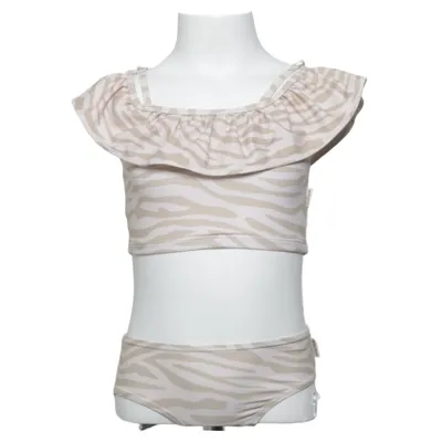 Bikini (Beige, White) from Kuling Elastane, Recycled polyester
