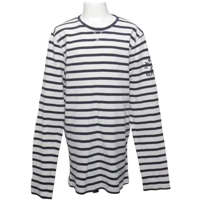 T-shirt à manches longues (Bleu, Blanc) de Hampton Republic Coton