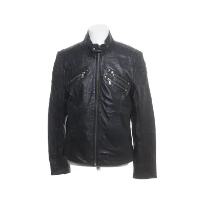 Leren jack (Zwart) van Autark Katoen, Polyester, Leer