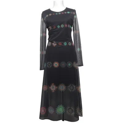 Långklänning (Svart, Flerfärgad) från Desigual Elastan, Polyester, Viskos