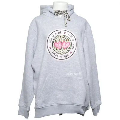 Sweat à capuche (Gris) de Zwillingsherz Coton, Polyester