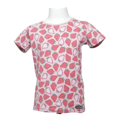 T-shirt (Pink, Rød, Grøn) fra Villervalla Elastan, Økologisk bomuld