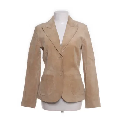 Läderkavaj (Beige) från Sis by Sisters Polyester, Skinn