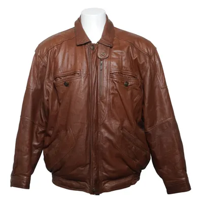 Læderjakke (Brun) fra Saki Læder, Polyester, Viscose