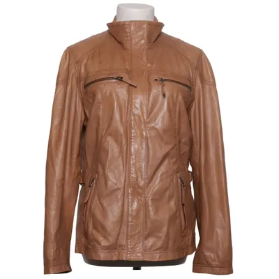 Veste en cuir (Beige) de Prato Coton, Cuir, Polyester