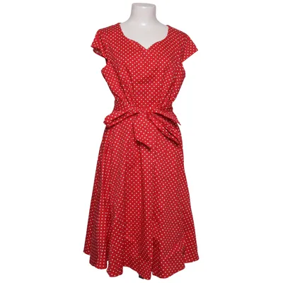 Robe (Rouge, Blanc) de Dress Tells Coton, Élasthane