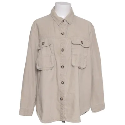 Skjortejakke (Beige) fra Boohoo Blue Bomuld, Polyester
