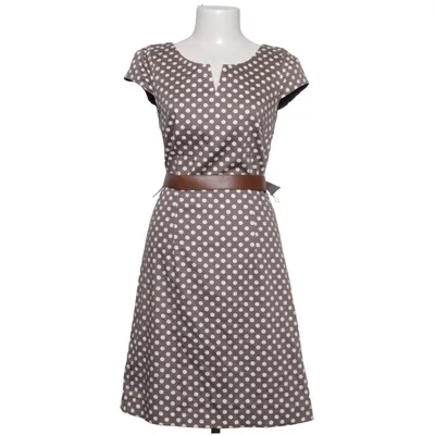 Kjole (Brun, Hvid) fra Comma Bomuld, Elastan, Polyester