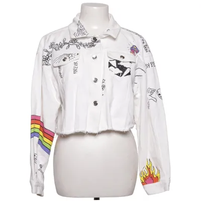 Denim jacket (White, Multicolored) from Current Mood Cotton
