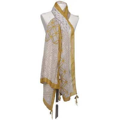 Sjal (Gul, Hvid) fra Antonio Polyester