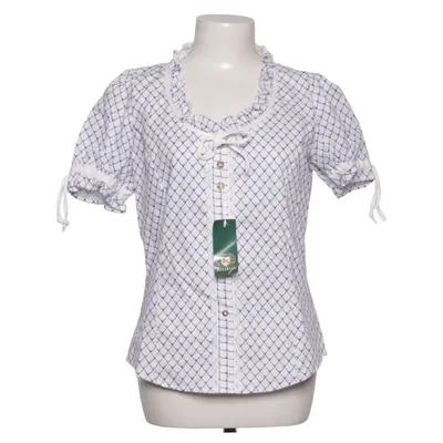 Dirndl blouse (White, Blue) from Os Trachten Cotton