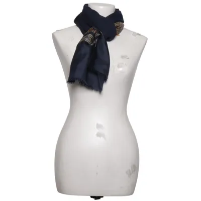 Scarf (Blå, Flerfärgad) Silke, Ull