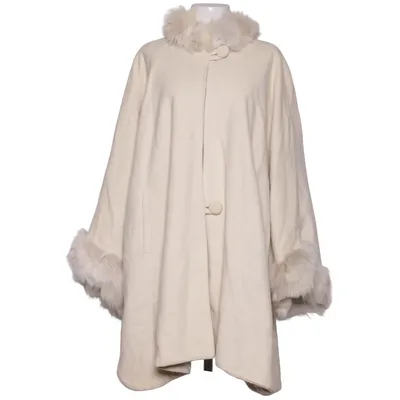 Manteau (Blanc) de Marella Cachemire, Laine, Fourrure