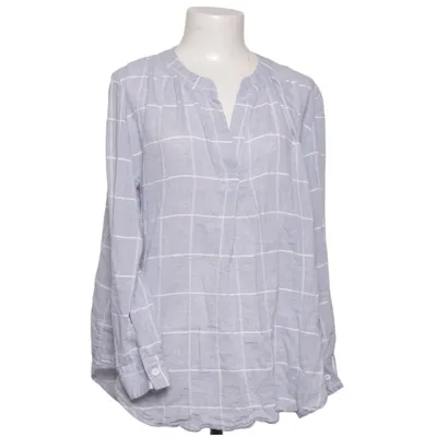 Blouse (Blue, White) from Yidarton Cotton, Polyester