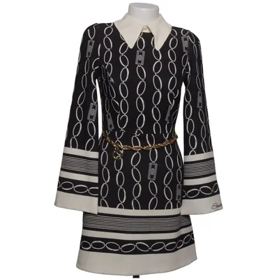 Kjole (Sort, Hvid) fra Elisabetta Franchi Elastan, Polyester