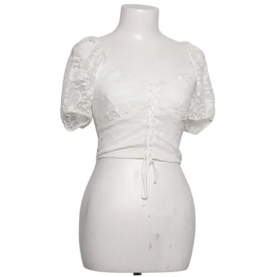 Crop top (White) from Topshop Elastane, Polyamide, Polyester