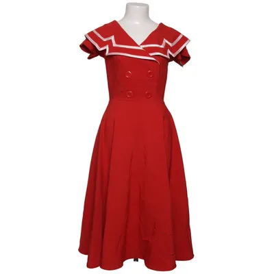 Klänning (Röd, Vit) från Bettie Page Elastan, Polyester, Viskos