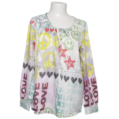 Blus (Vit, Flerfärgad) från Mandarin Polyester