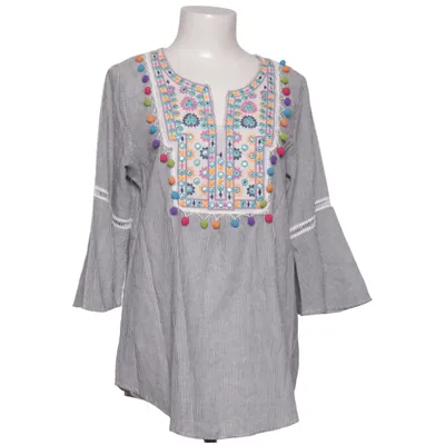 Top (Gray, Multicolored) from Red Queen Cotton, Polyester