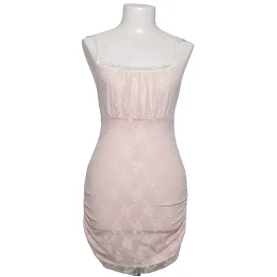 Klänning (Rosa, Vit) från Romwe Elastan, Polyester
