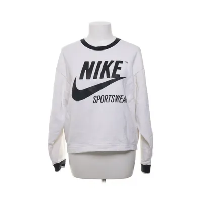 Sweatshirt (Hvid, Sort) fra Nike Sportswear Bomuld, Elastan, Polyester