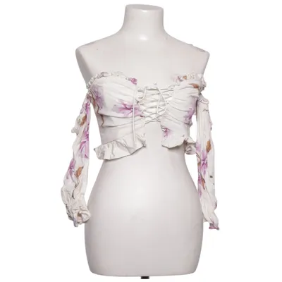 Crop Top (Weiß, Lila, Braun) von Bardot Elasthan, Leinen, Polyester, Viskose