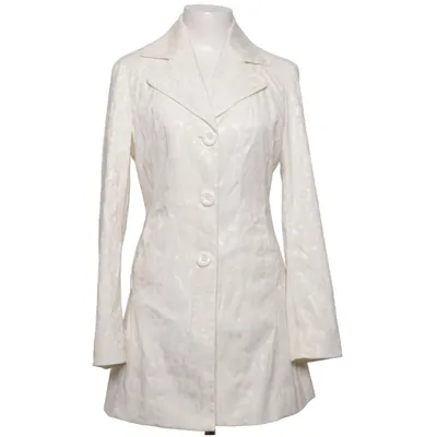 Frakke (Hvid) fra Yaya Sophisticated Bomuld, Elastan, Metallfiber, Polyester