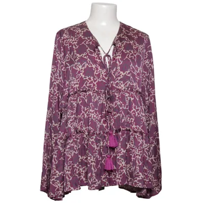 Bluse (Lilla, Beige) fra Parenti's Elastan, Silke