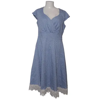 Jurk (Blauw, Wit) van Bbonlinedress Katoen, Elastaan