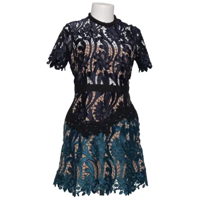 Cocktail dress (Blue, Multicolored) from Self-Portrait Cotton, Elastane, Polyester