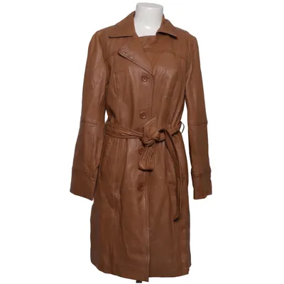 Coat (Brown) from Freaky Nation Polyester, Leather