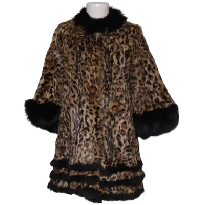 Pälsjacka (Brun, Svart) från Fura Rävpäls, Polyester, Kaninpäls