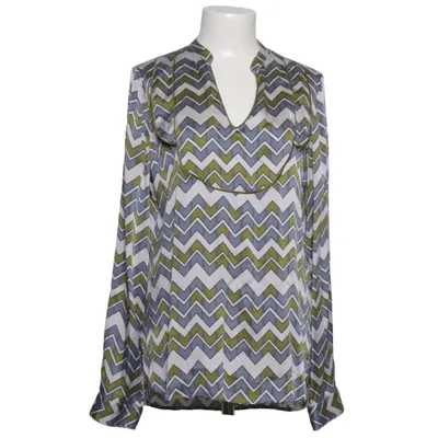 Blouse (Groen, Blauw, Wit) van Delicatelove Elastaan, Zijde