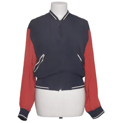 Bomber jacket (Blue, Red, White) from Moschino Jeans Acetate, Nylon, Silk